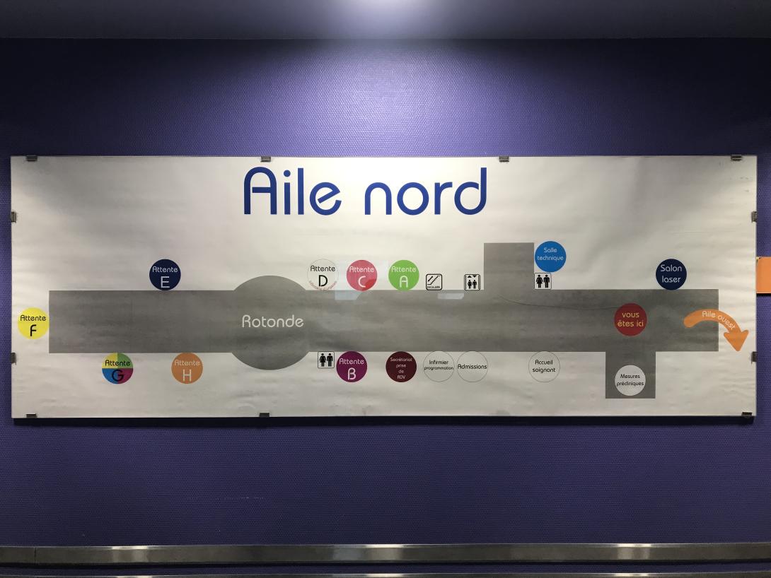 plan de l'aile nord du service ophtalmologie